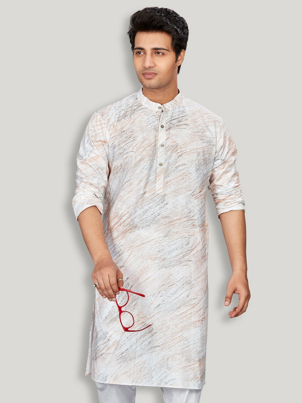 Linen Kurta for Men - White | KPMKBPOR38