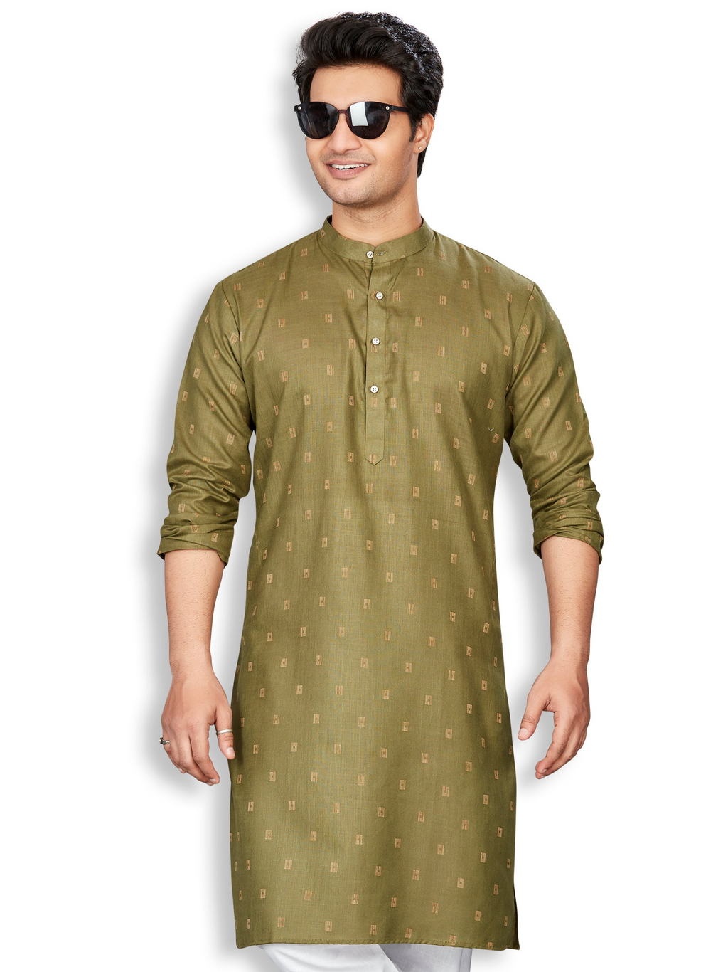 Cotton Kurta for Men - Green | KPSRBUGRN3