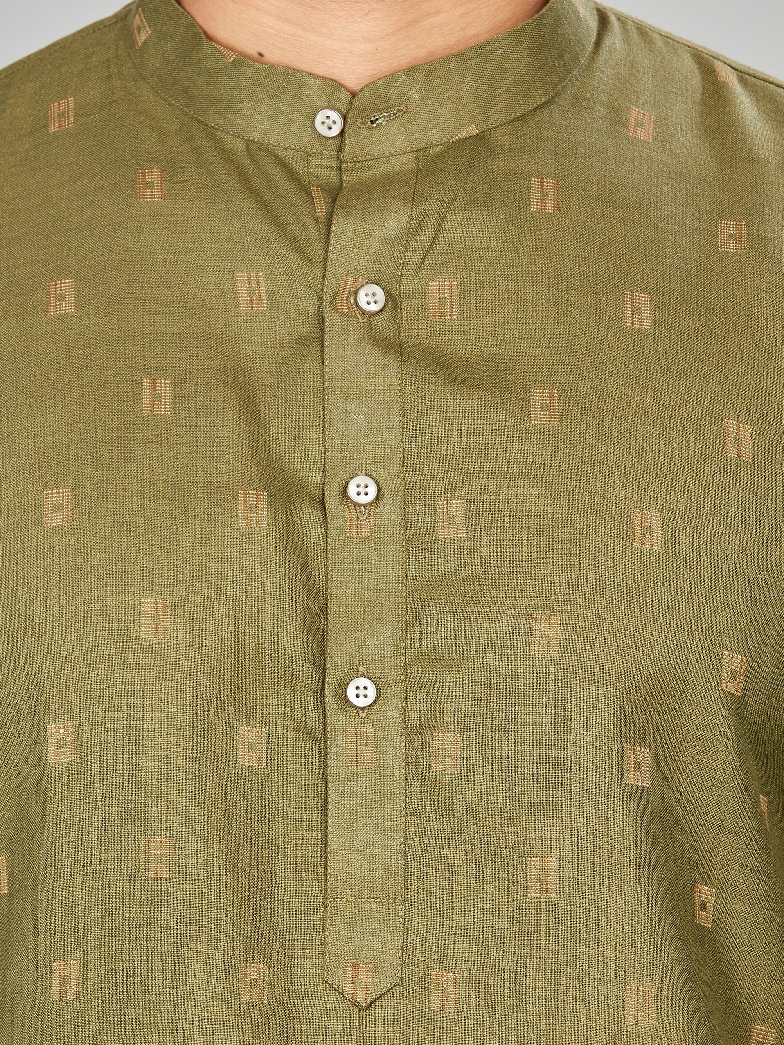 Cotton Kurta for Men - Green | KPSRBUGRN3