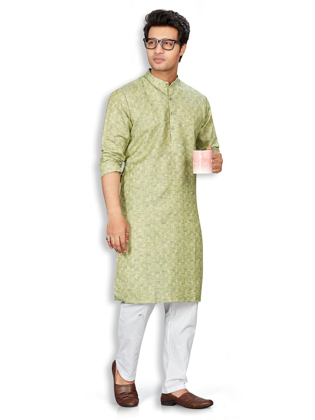 Cotton Kurta for Men - Green | KPSRJQGRN3
