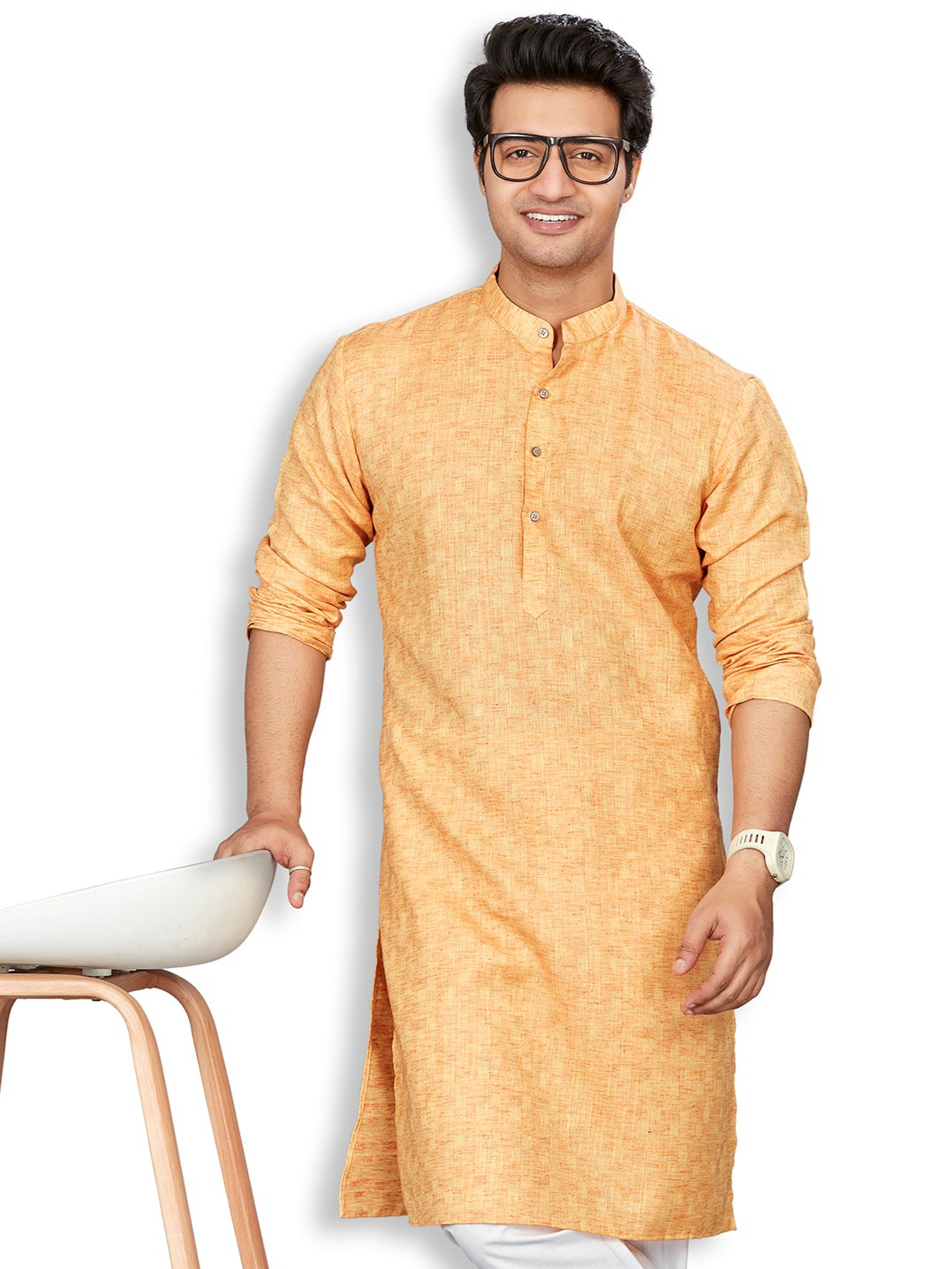 Cotton Kurta for Men - Orange | KPSRJQOR38
