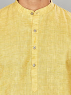 Cotton Kurta for Men - Yellow | KPSRJQYL38