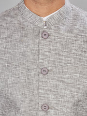 Cotton Nehru Jacket for Men - Grey | WCNVVTGRY3