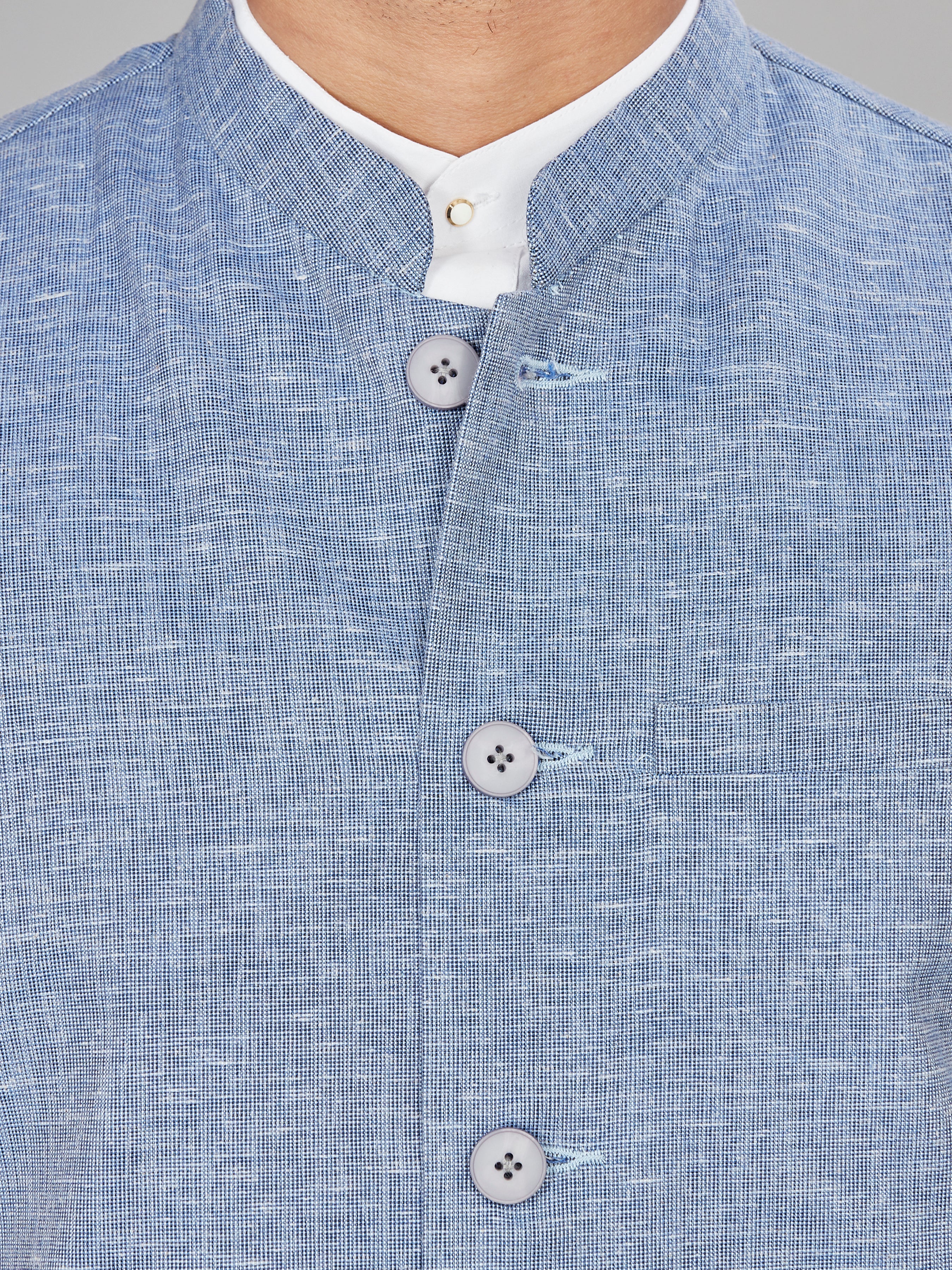 blue Linen Solid Indian Wear for Men | DesiQlo India