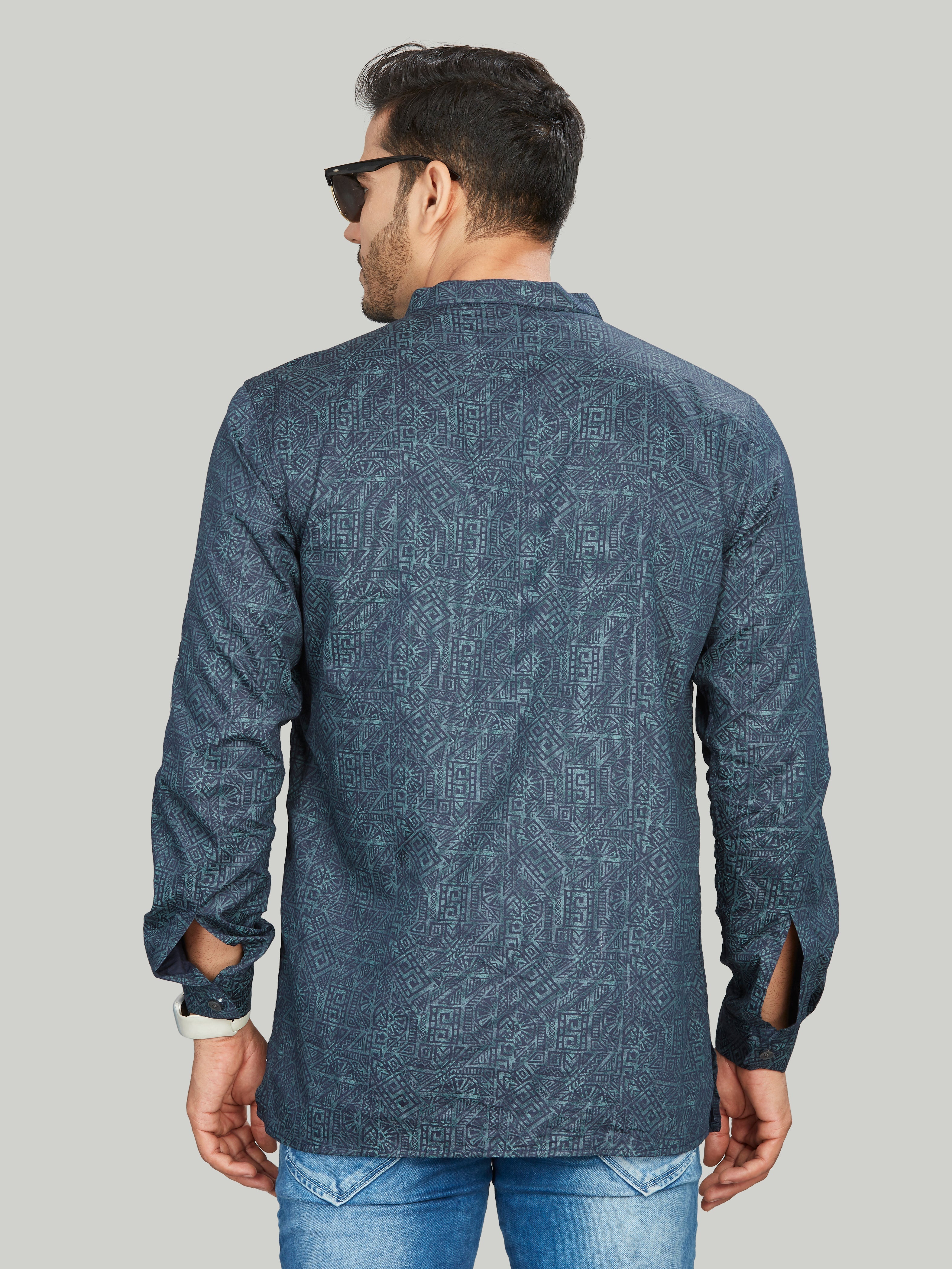geometric Cotton Geometric Kurtas Short Kurta | DesiQlo 4