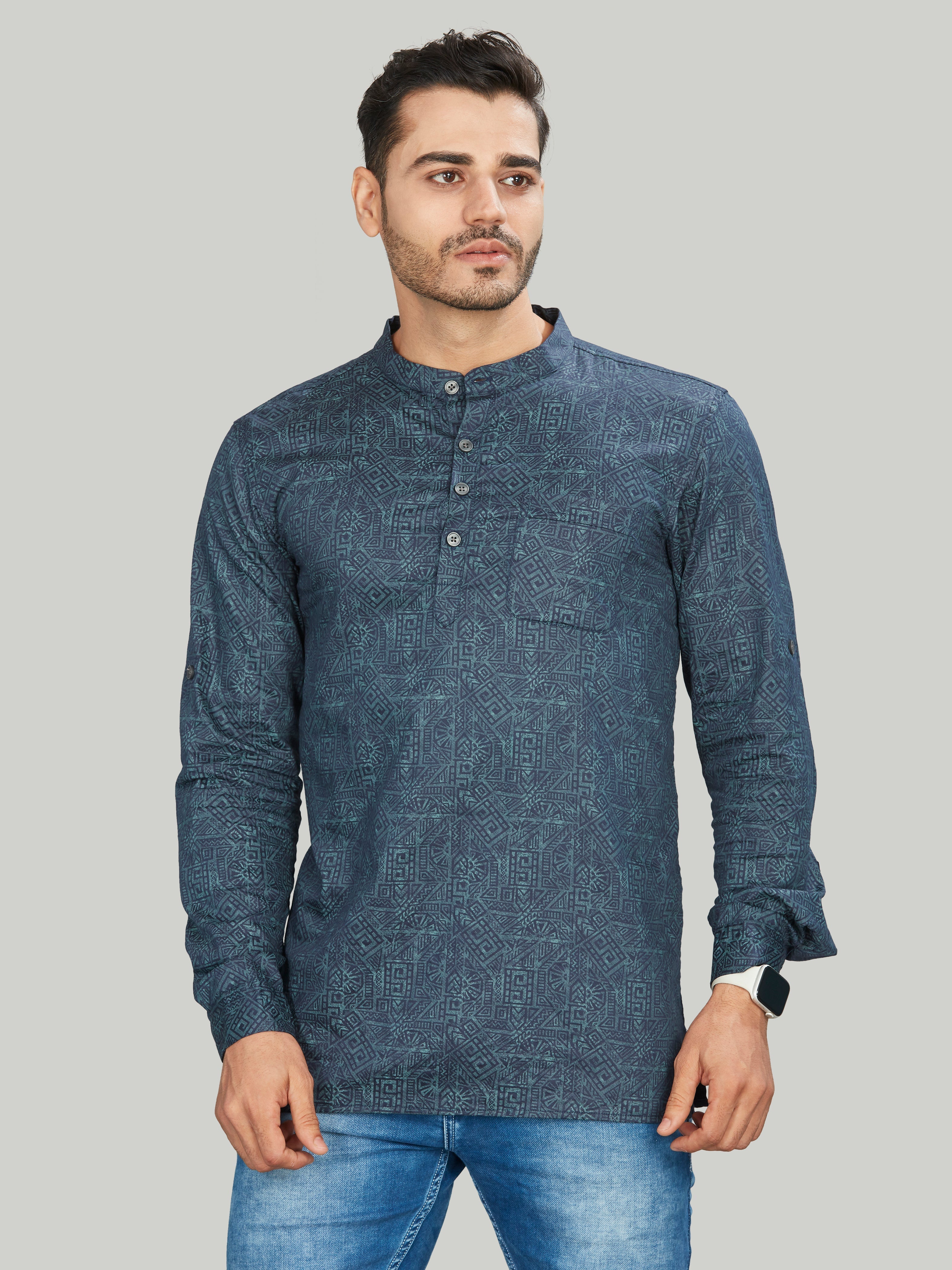 geometric Cotton Geometric Kurtas Short Kurta | DesiQlo 4
