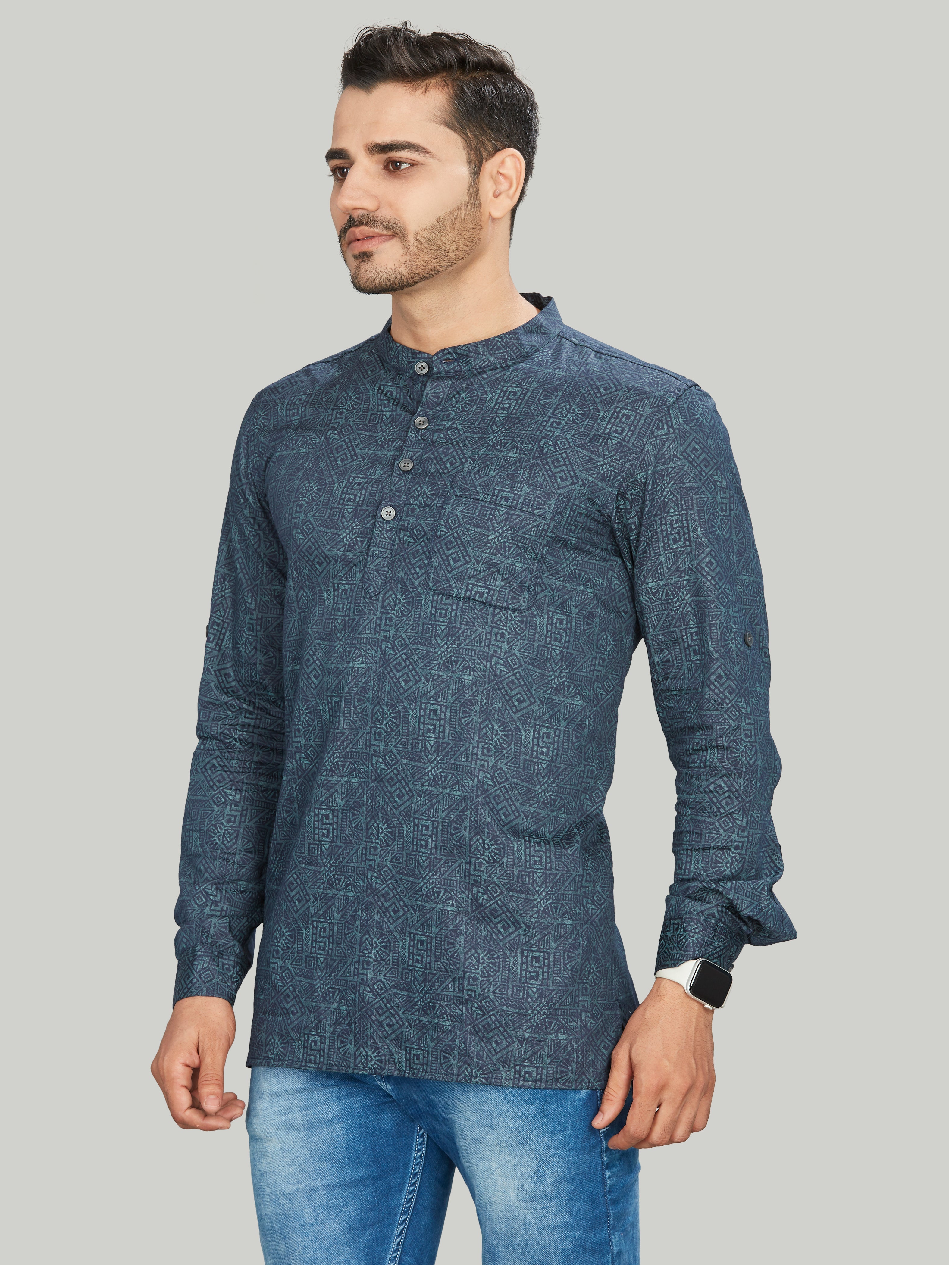 geometric Cotton Geometric Kurtas Short Kurta | DesiQlo 4