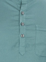 Cotton Short Kurta for Men - Green | SKMYPSGTN3