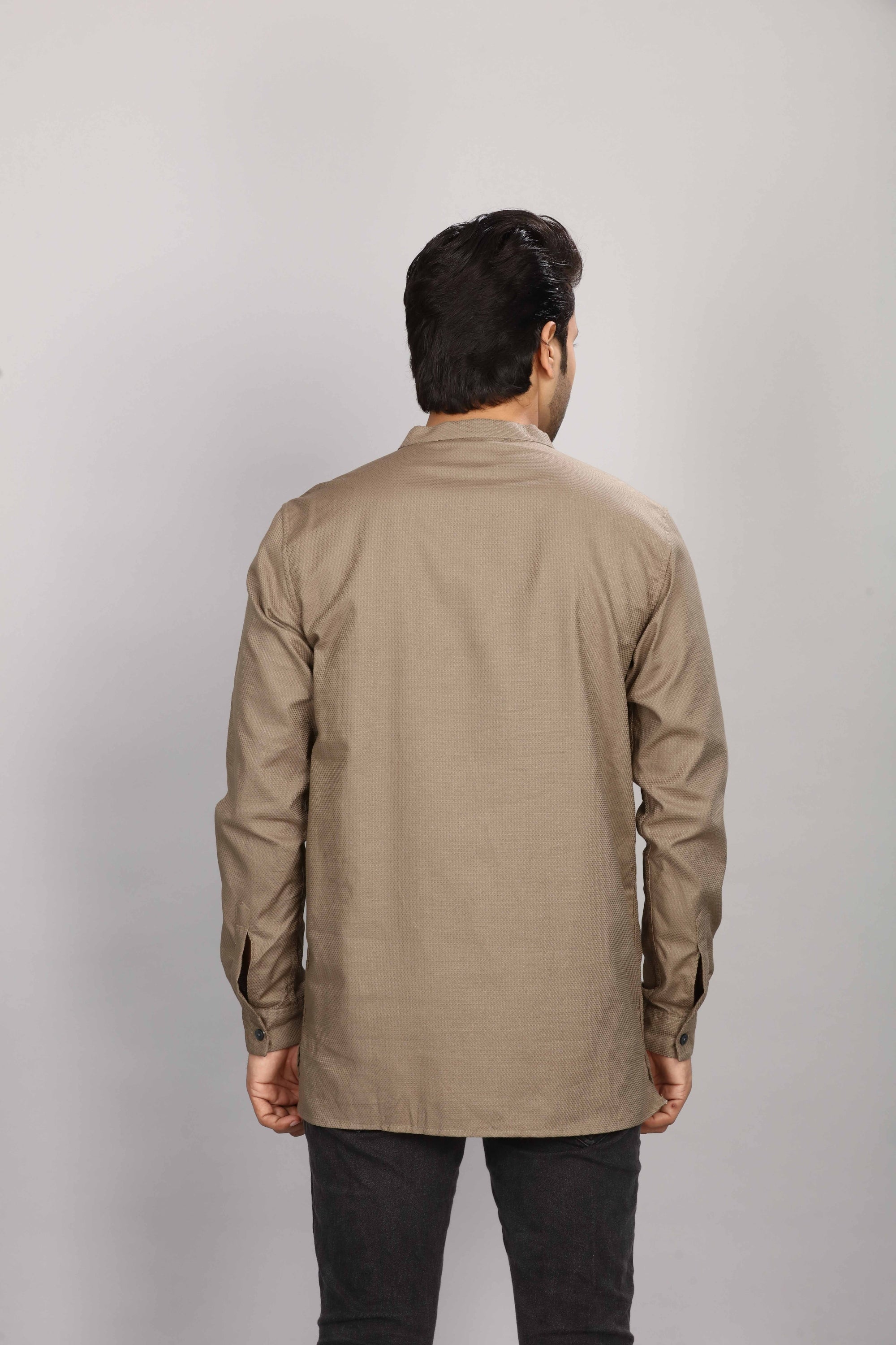 brown Cotton Solid Kurtas for Men | DesiQlo India