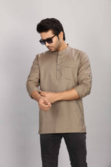Cotton Short Kurta for Men - Brown | SKMYPSBR38