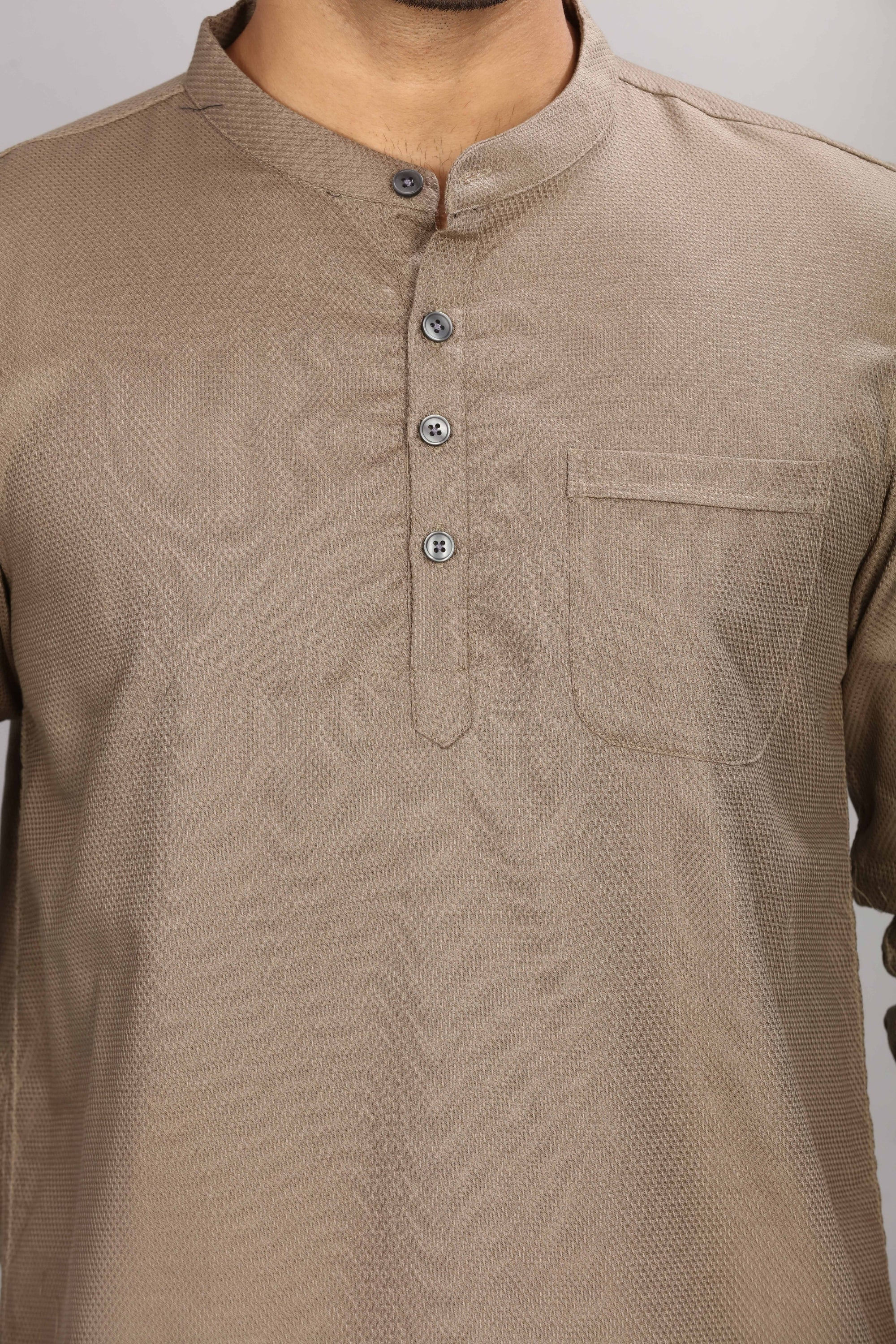 brown Cotton Solid Kurtas for Men | DesiQlo India