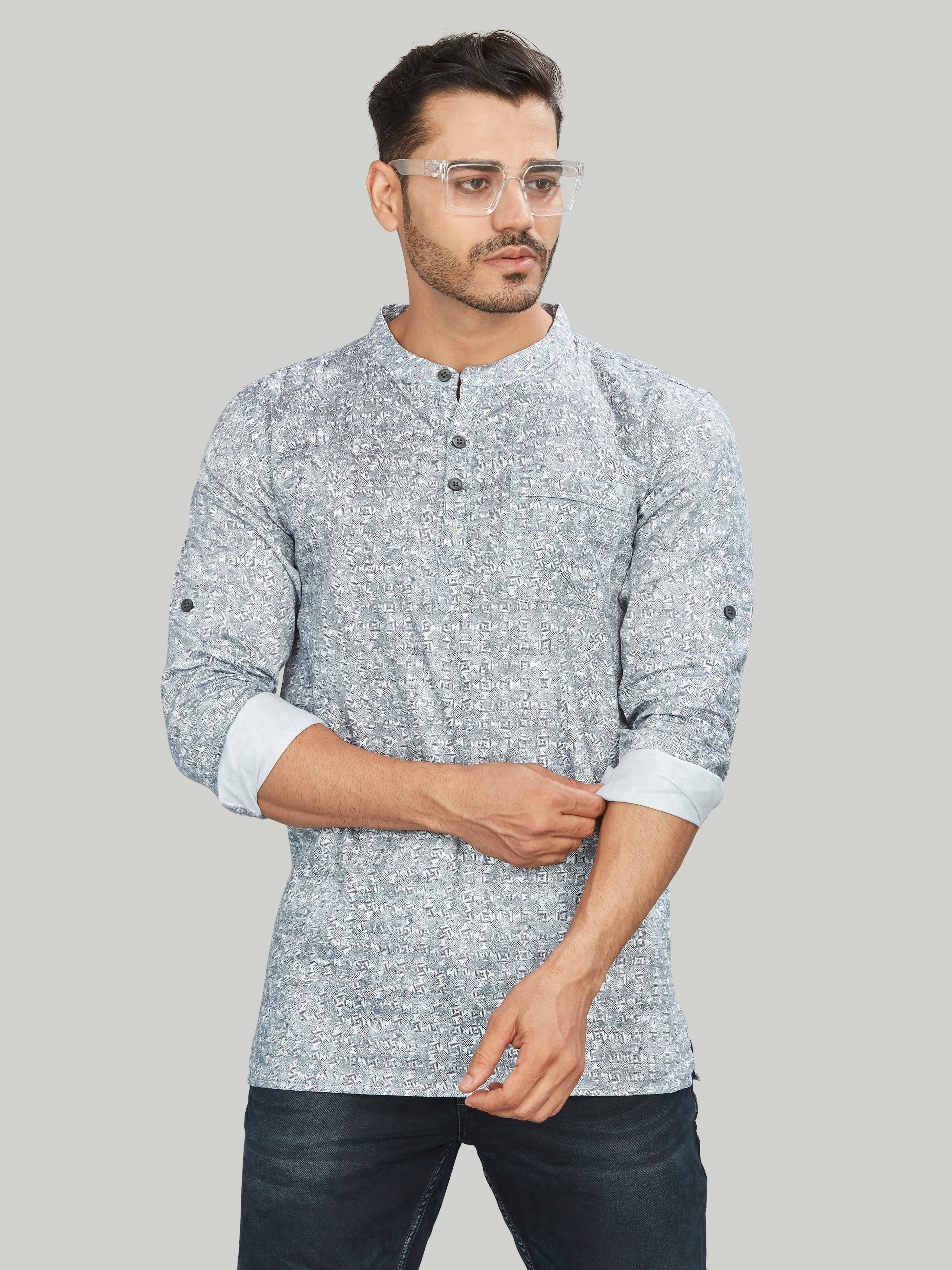 Cotton Short Kurta for Men - Multicolor | SKAVSPSWH3