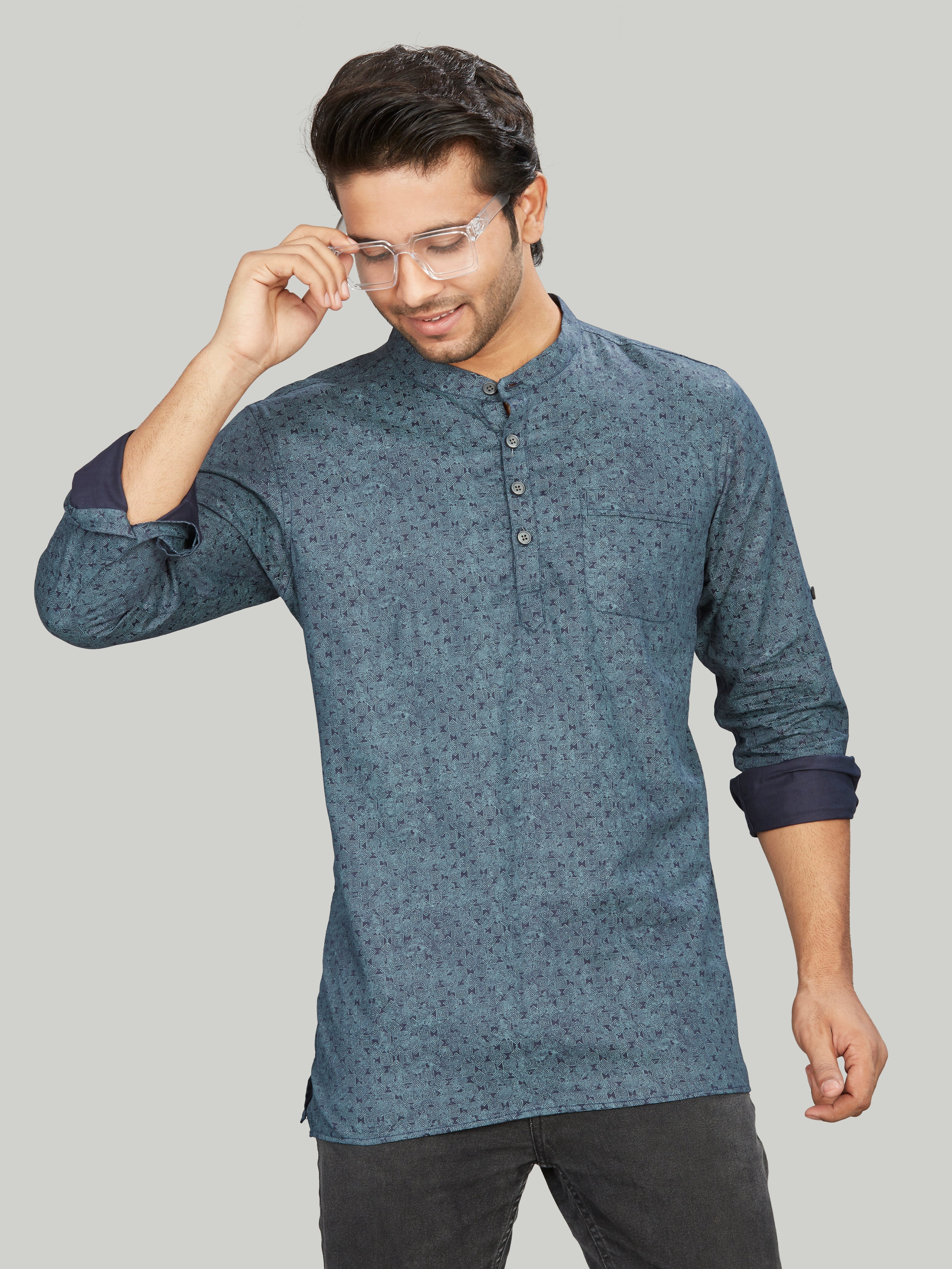 geometric Cotton Geometric Kurtas Short Kurta | DesiQlo 5