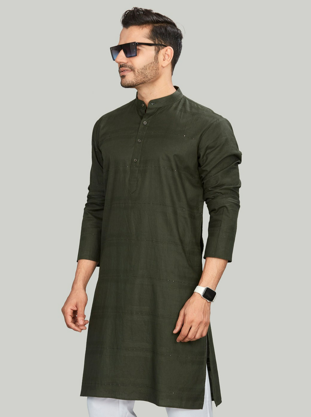 Cotton Kurta for Men - Green | KPRESQGR38