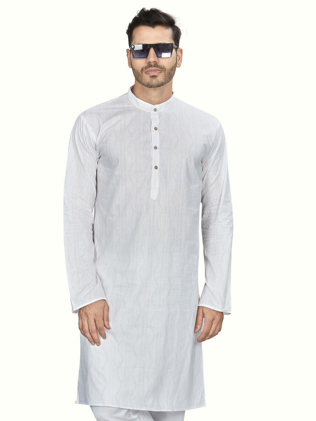 Cotton Kurta for Men - White | KPSSPTWBR3