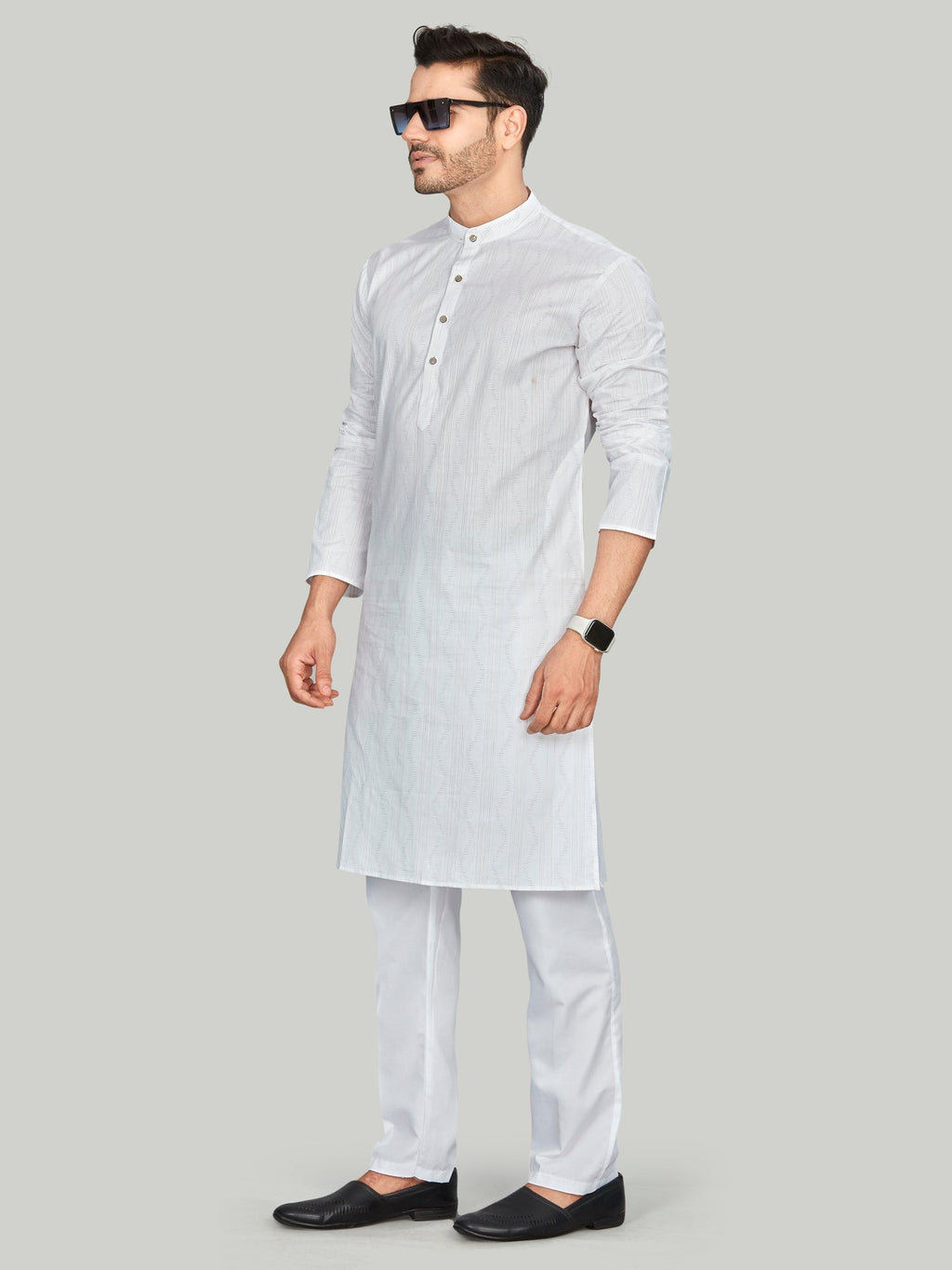 Cotton Kurta for Men - White | KPSSPTWBR3