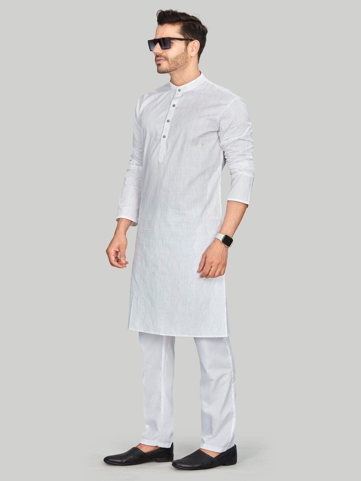 Cotton Kurta for Men - White | KPSSPTWBR3
