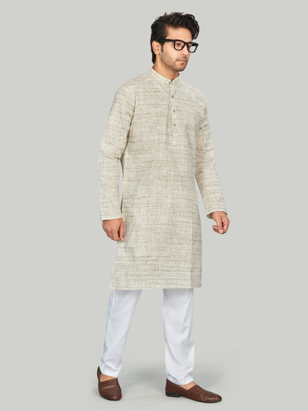 Cotton Kurta for Men - Beige | KPNVSCOL38