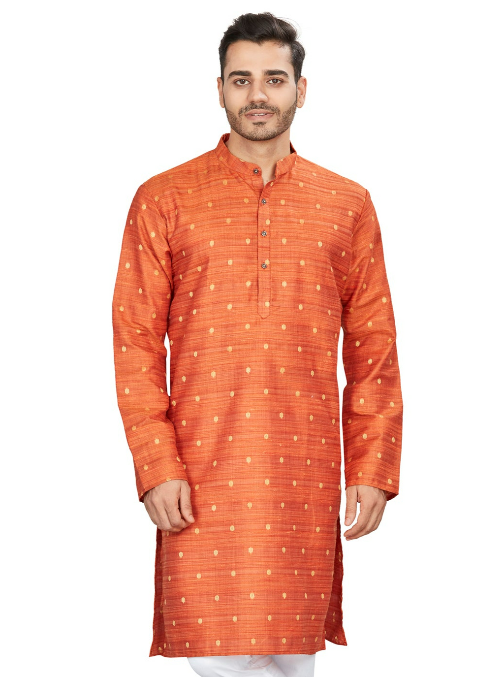 Cotton Kurta for Men - Orange | KPNVBUOR38