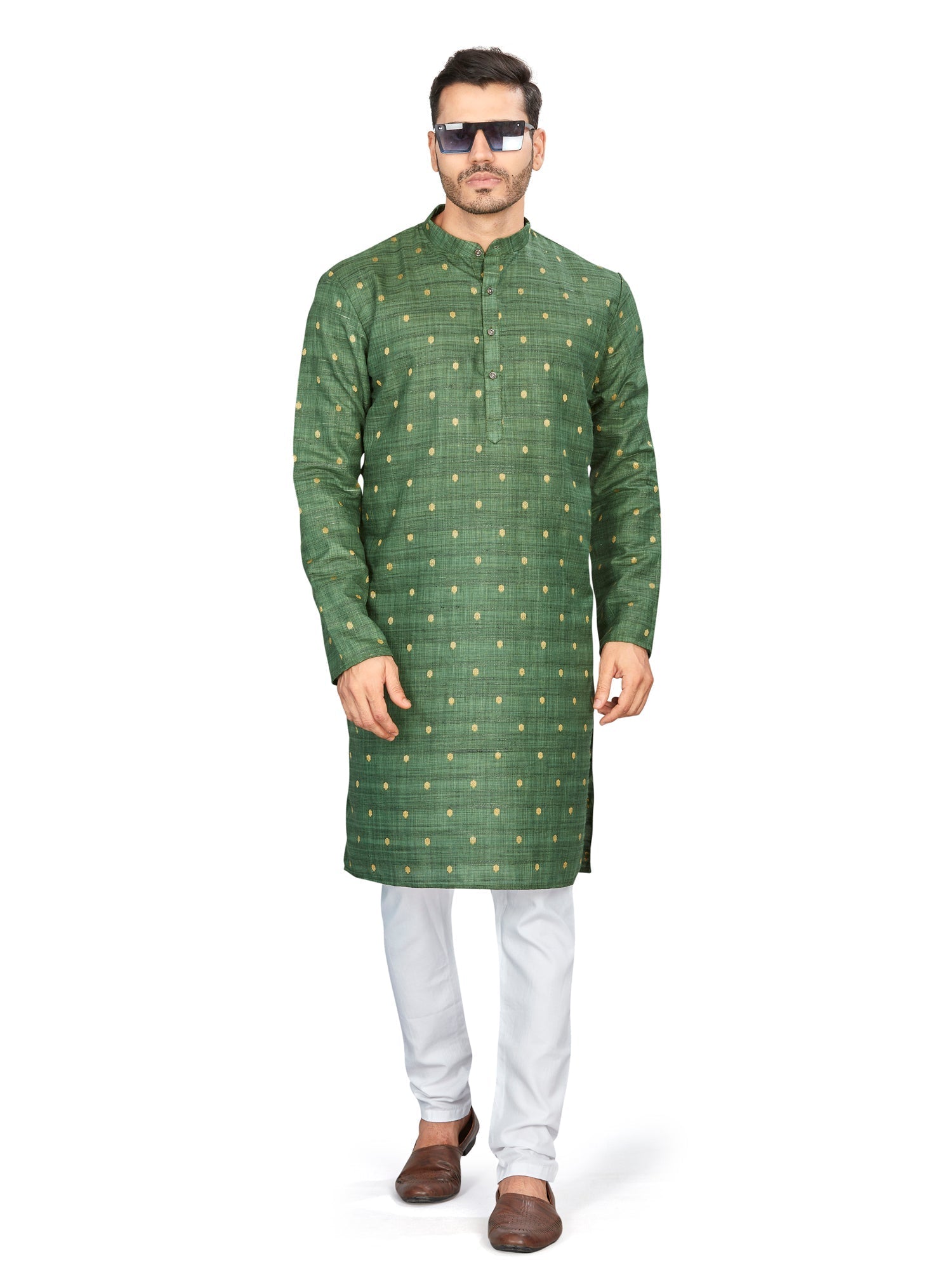 Cotton Kurta for Men - Green | KPNVBUGRN3