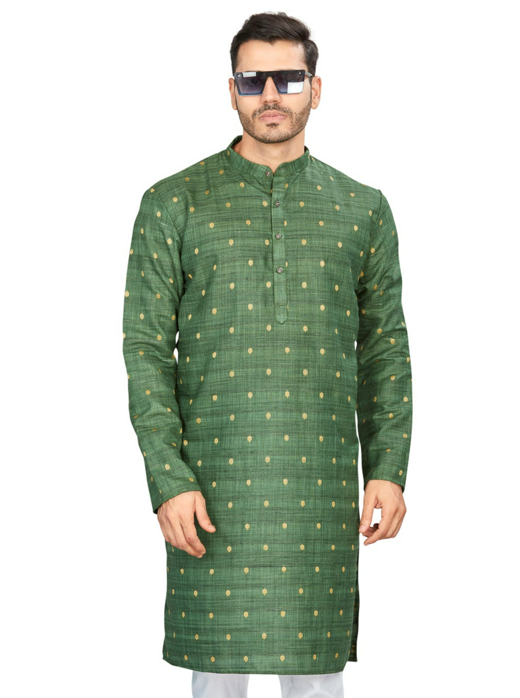 Cotton Kurta for Men - Green | KPNVBUGRN3