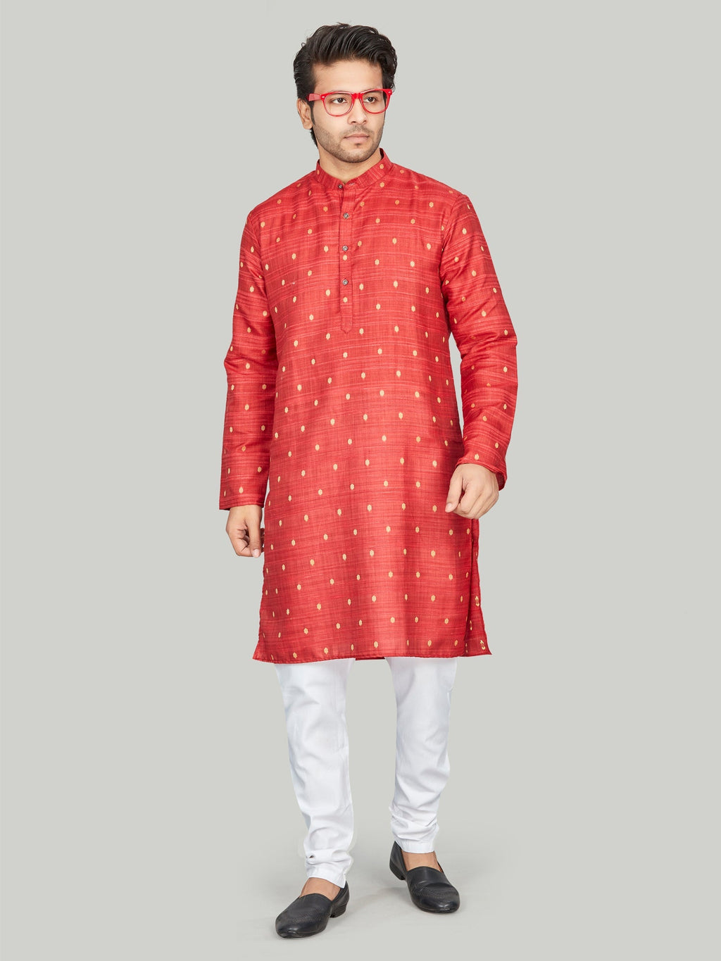 Cotton Kurta for Men - Red | KPNVBUMAR3