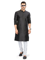 Silk Kurta for Men - Black | KPAVSCIRBL