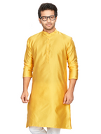Silk Kurta for Men - Yellow | KPAVSCIRYL