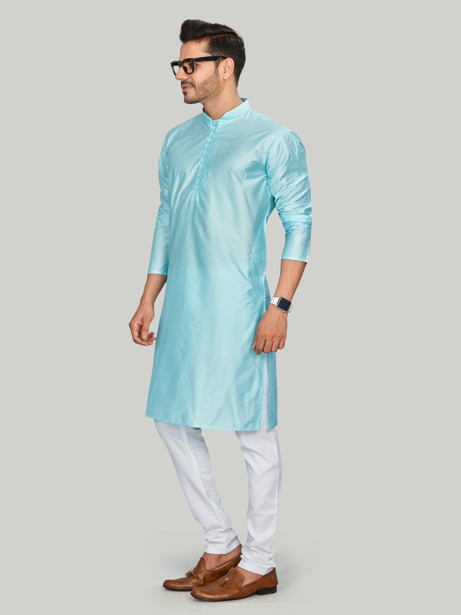 Cotton Kurta for Men - Blue | KPAVLPBLU3