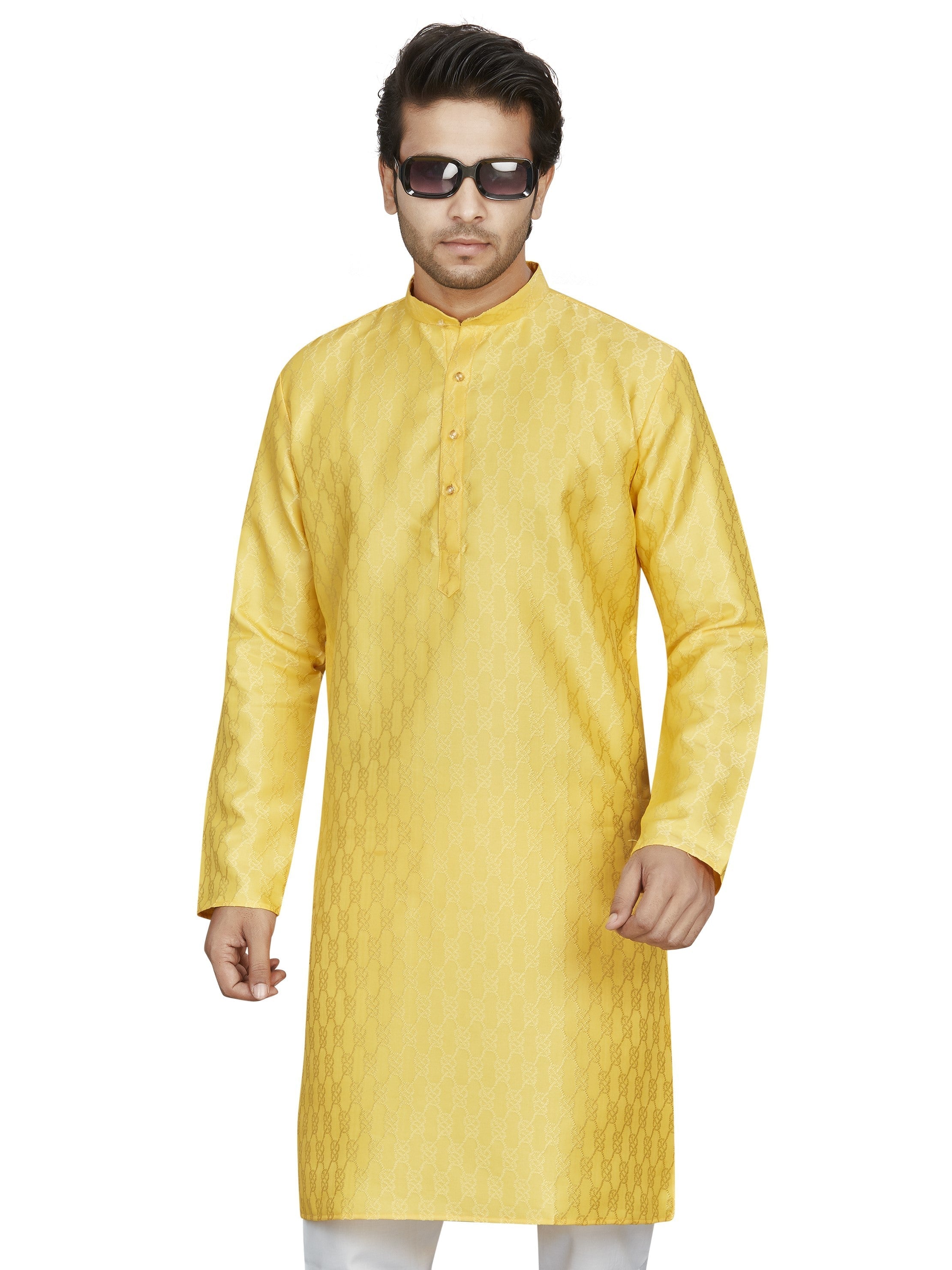 Cotton Kurta for Men - Yellow | KPAVJQYB38