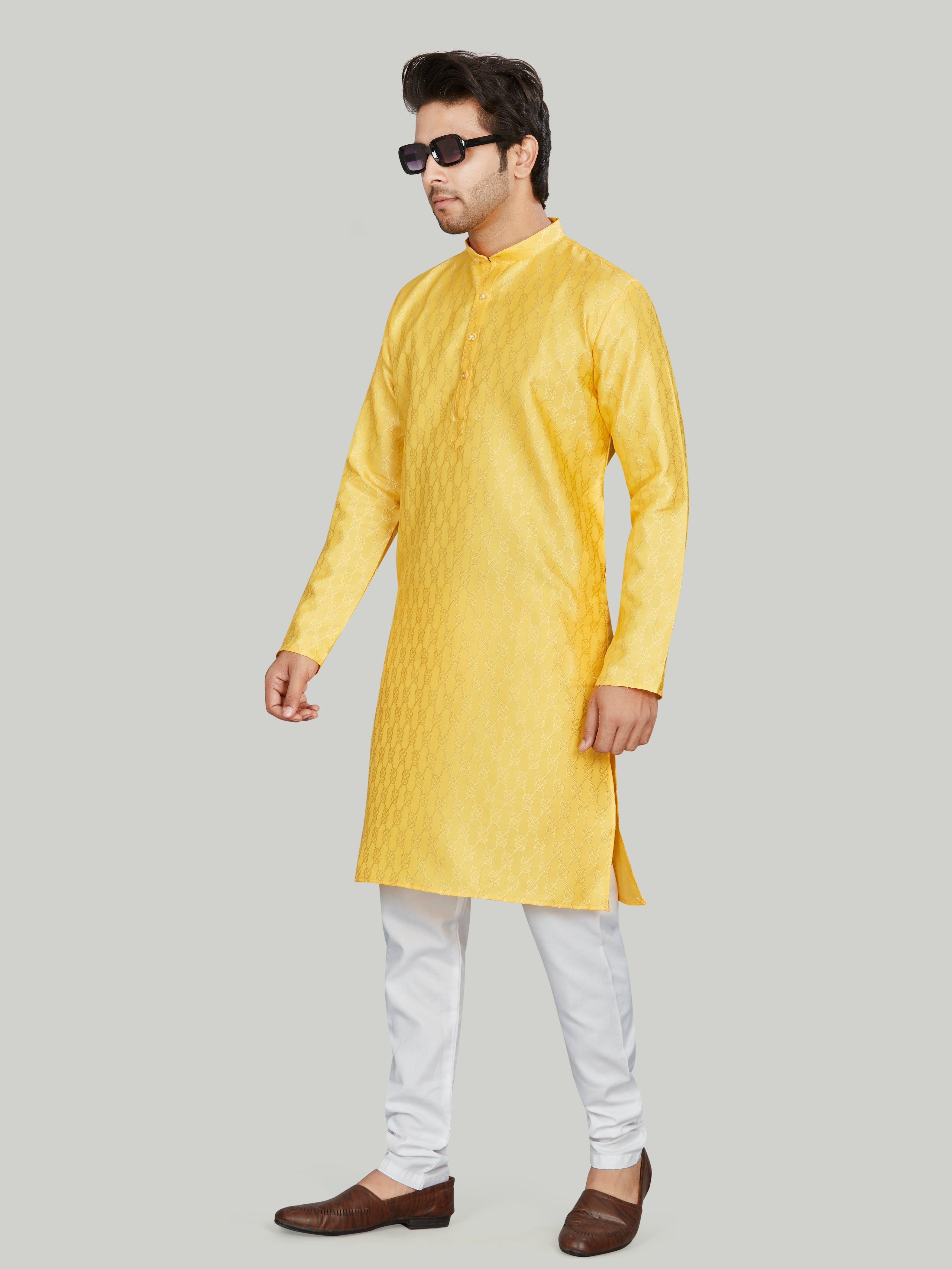 Cotton Kurta for Men - Yellow | KPAVJQYB38