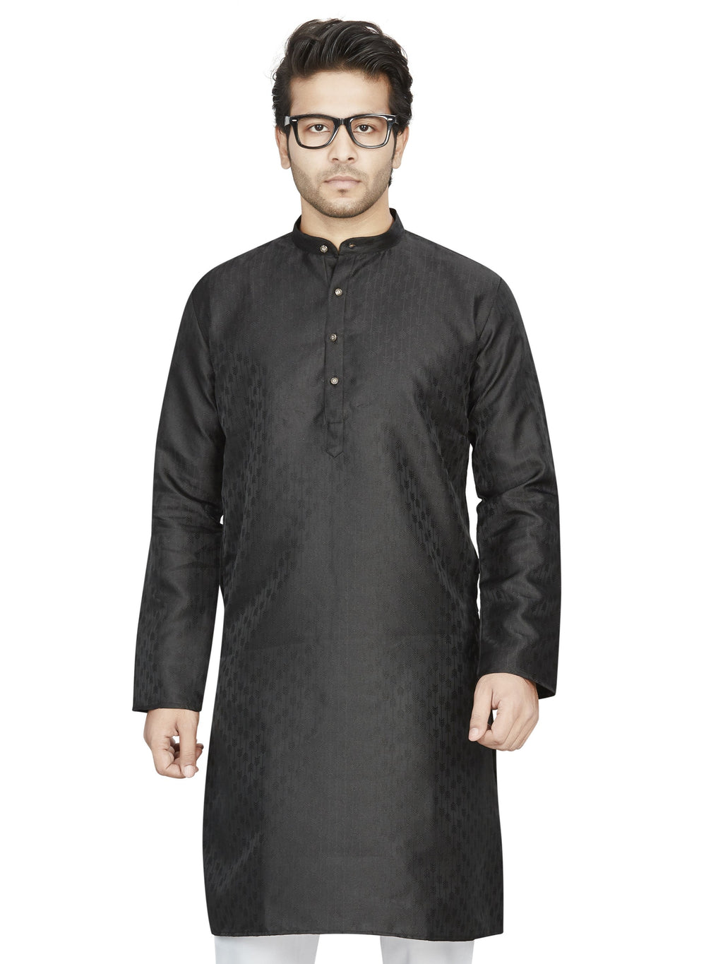 Cotton Kurta for Men - Black | KPAVJQBLK3