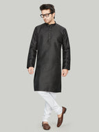 Cotton Kurta for Men - Black | KPAVJQBLK3
