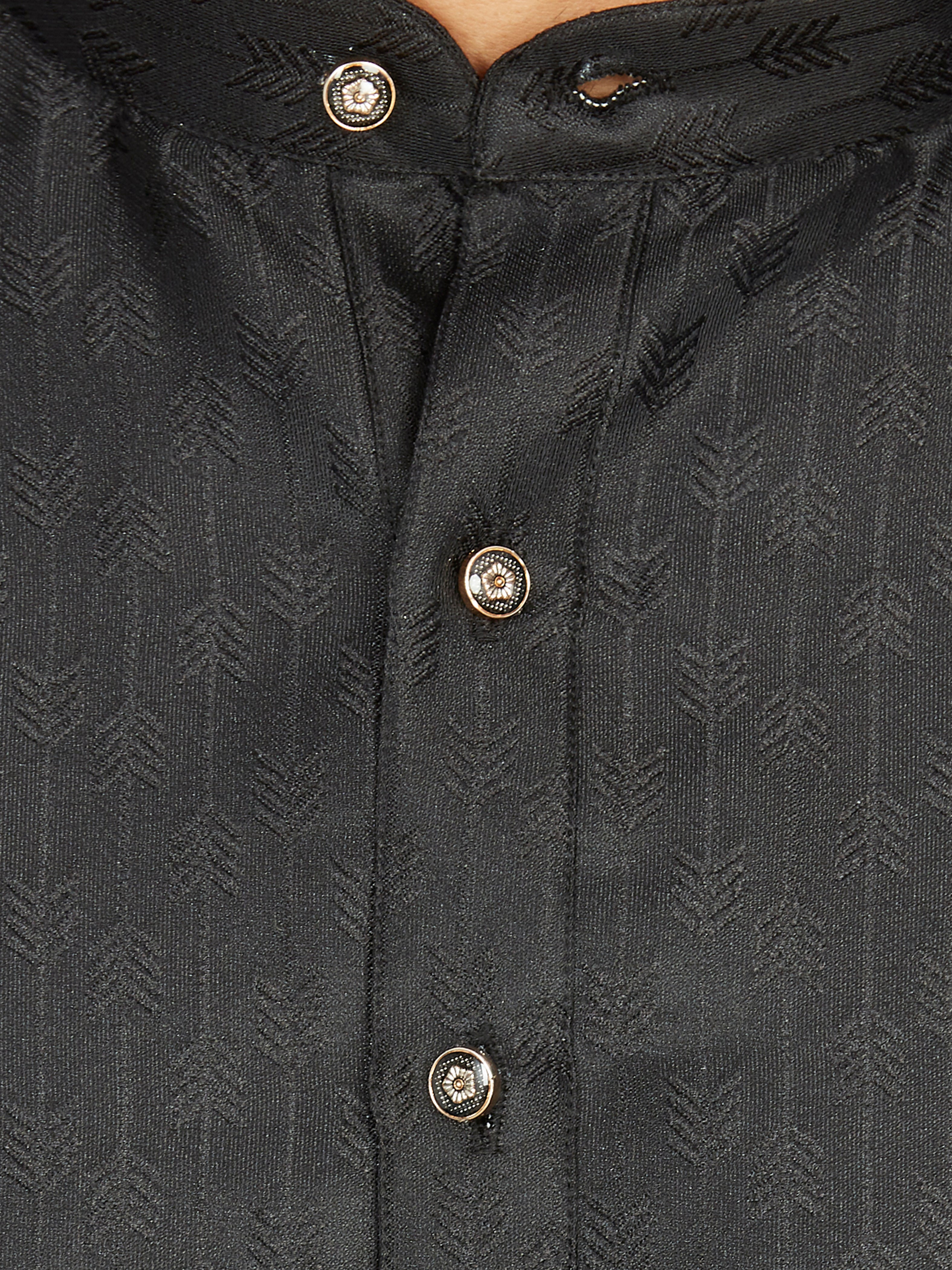Cotton Kurta for Men - Black | KPAVJQBLK3