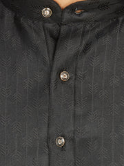 Cotton Kurta for Men - Black | KPAVJQBLK3