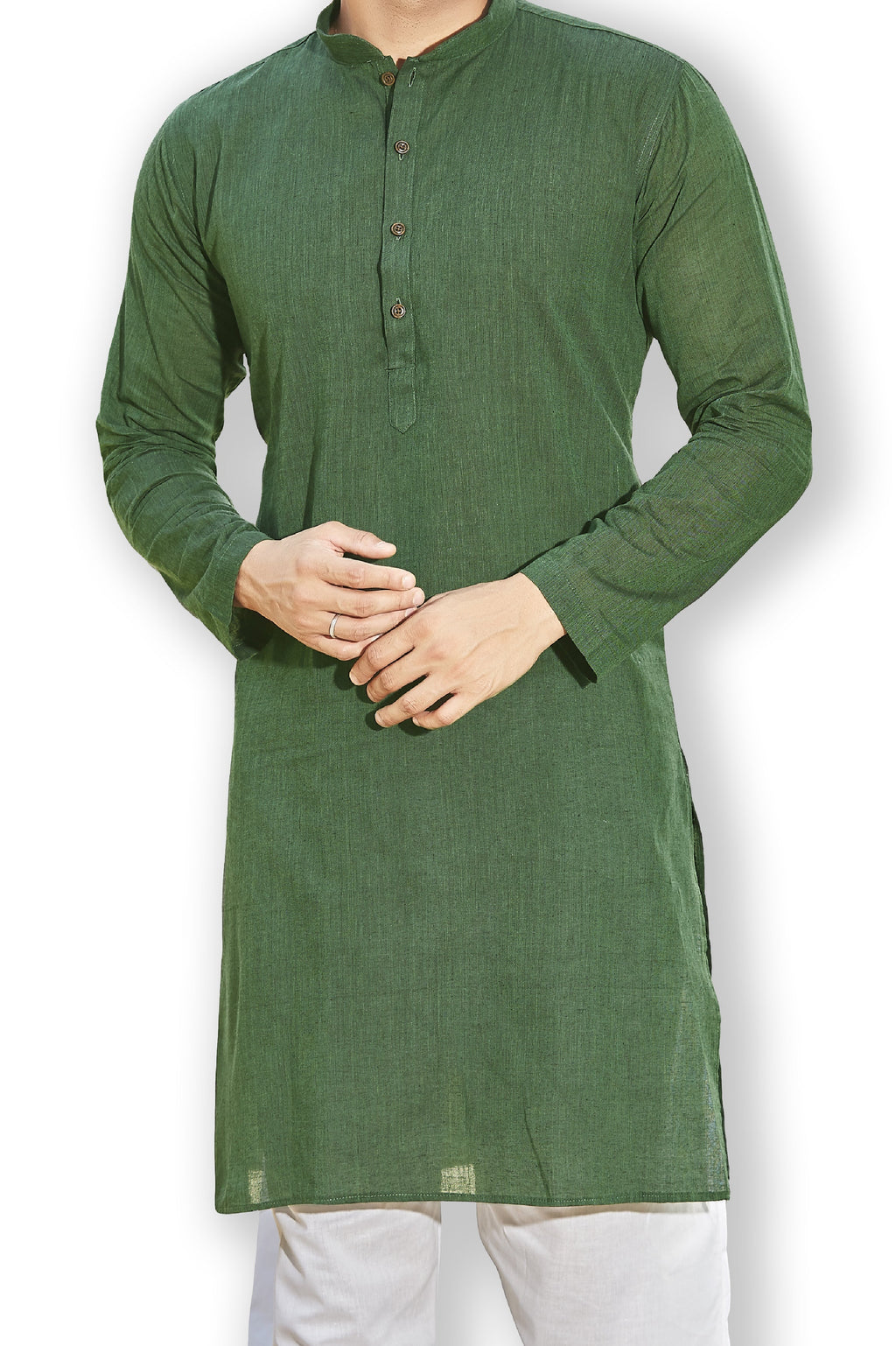 Cotton Kurta for Men - Green | KUDU57072G
