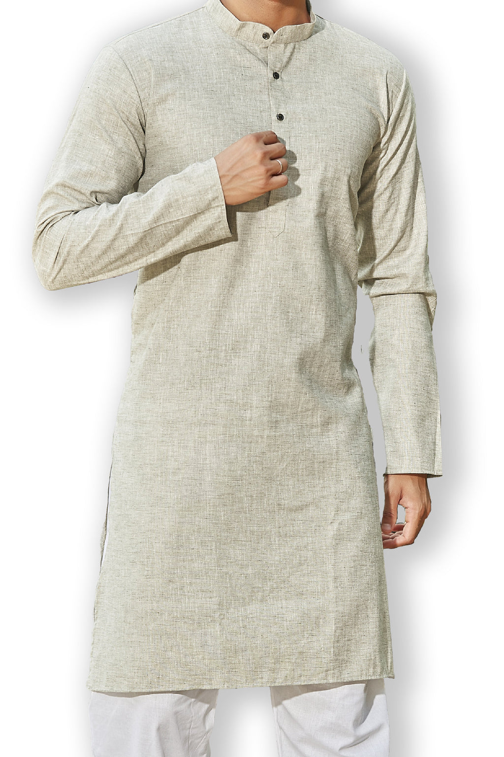 Cotton Kurta for Men - Grey | KPREKHOL38