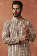 Brown Rayon Blend Embroidered Solid Kurta MKU2178