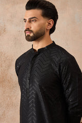 Black Rayon Embroidered Solid Straight Kurta MKU2190