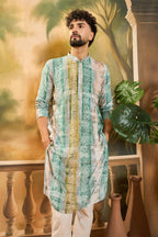 Green Viscose Rayon Batik Printed Straight Kurta MKU1480