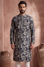 Blue Viscose Rayon Floral Printed Kurta MKU1982