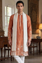 Peach Vartican Solid Embroidered Straight Kurta Sets MKPD1935