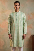 Multi Silk Blend Abstract Printed Kurta With Trousers MKSET2251