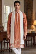 Peach Vartican Solid Embroidered Straight Kurta Sets MKUD1935