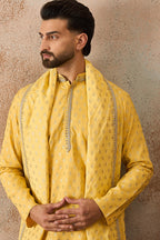 Yellow Jacquard Woven Design Floral Straight Kurta Sets MKPD1016