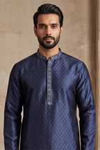 Blue Jacquard Woven Design Straight Kurta MKU2227