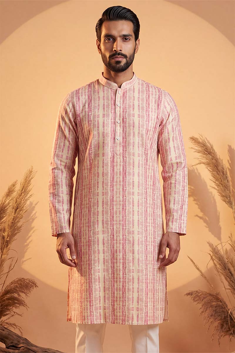 Multi Silk Blend Abstract Printed Kurta With Trousers MKSET2257