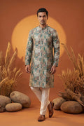 Multi Silk Blend Printed Straight Kurta MKU1973