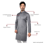 Cotton Kurta for Men - Grey | KUPR11746G