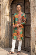 Multi Silk Blend Printed Straight Kurta MKU2077